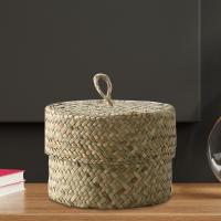 Cesta De Almacenamiento De Hierba De Mar Organizador Hecho a Mano Caja De Terminación Para El Hogar Caja De Dulces Para Maquillaje Oficina Boda Armario Escritorio - details 4