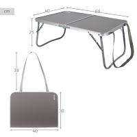 Mesa plegable y portátil Aktive, con asa para transportar y cinta transporte, Medidas 60x40x25cm, Material aluminio y madera MDF, ideal para picnic, acampada y playa - details 3