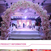 Arco De Boda De Seda Roja De 80cm Con Ramas De Cerezo Artificial Decoración Para Hogar Y Bodas Elemento De Decoración De Eventos - details 0