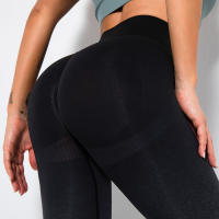 Leggings De Yoga Para Mujer Con Gradiente De Color Y Levantamiento De Glúteos Pantalones De Running Fitness Secado Rápido Talla True Leggings De Cintura Elástica De Nylon - details 7