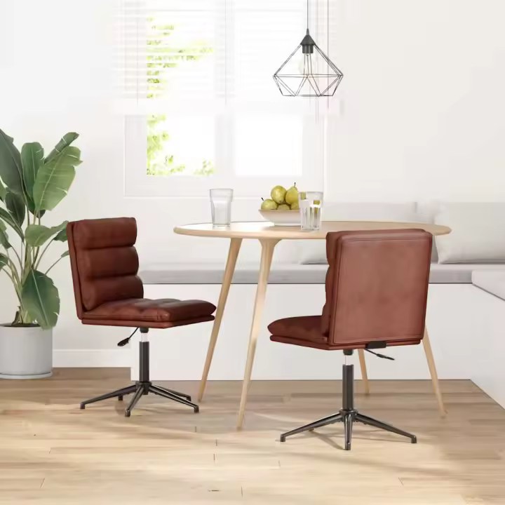 vidaXL Sillas de comedor 2 unidades cuero sintético en color Marrón/marrón brillante/Negro y más | cómodas modernas ergonómicas para comedor cocina salón hogar - 1