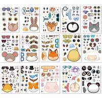 Juego De Rompecabezas DIY Para Niños 32 Hojas De Pegatinas Divertidas Con 16 Caras De Animales Juguetes Educativos Para Niños Y Niñas Regalos - details 4