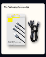 Cable De Carga Rápida 3 En 1 Baseus USB Tipo C 3.5A Para iPhone 15 14 Xiaomi Huawei Línea De Datos Mecánica Enredada - details 11