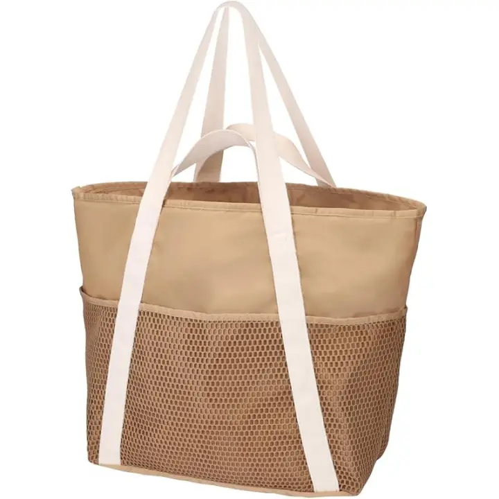 Bolsa de Playa impermeable para Mujer: 8 bolsitos, Cremallera, plegable, Arena Resistant, ideal para levar en La Playa. - 1