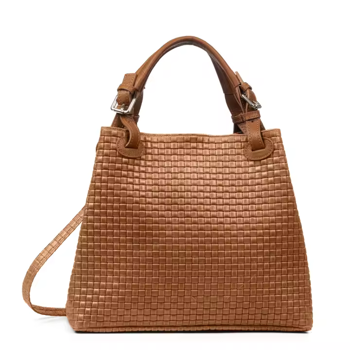 Firenze Artegiani. Emanuela Bolso tote Mujer. Piel auténtica Gamuza Grabado Entrelazado. Made in Italy. Vera Pelle Italiana. - 1