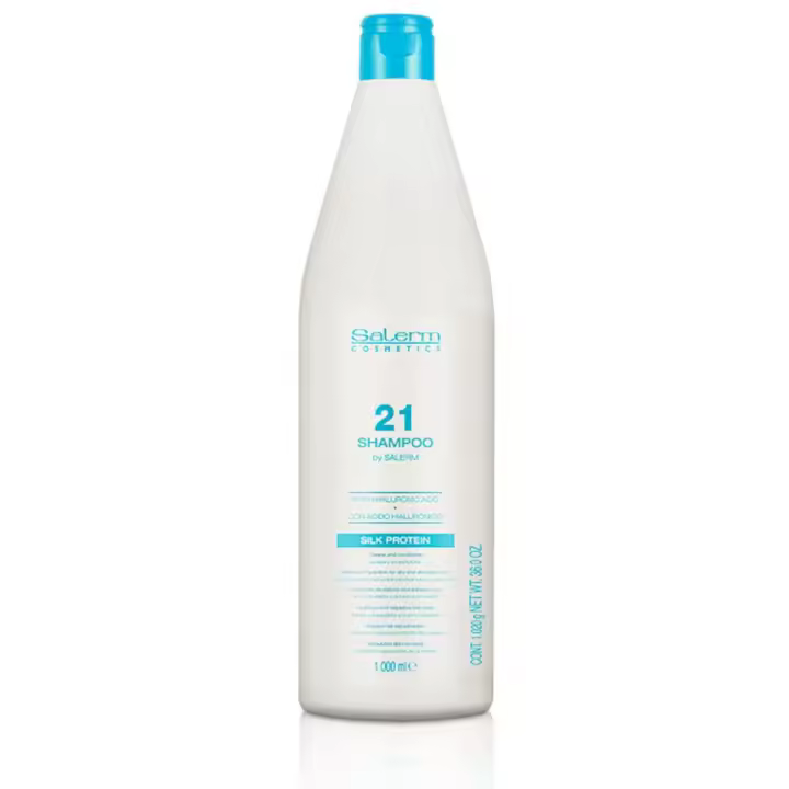 Champú Salerm 21 con Ácido Hialurónico - Hidratación Máxima para Cabellos Secos y Dañados - 1000ml - 1