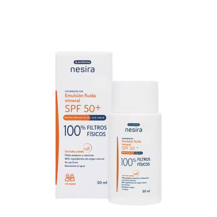 Nesira Emulsión fluida mineral SPF50+ 50 ml, Acofarma - 1
