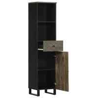 vidaXL Mueble de baño de madera maciza de mango negro 38x33x160 cm - details 1