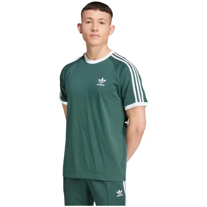 Camiseta de Manga Corta Adidas 3-Stripes para hombre en color verde - 1