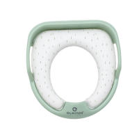 Olmitos Reductor de asiento Wc acolchado con asas  modelo ANIMALS/ DOTS VERDE Y BEIGE - details 1