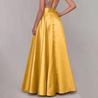 ZANZEA Falda Larga De Seda Suelta Para Mujer Cintura Alta Estilo Casual Fiesta Verano A-Line Longitud Hombro a Pies - details 5