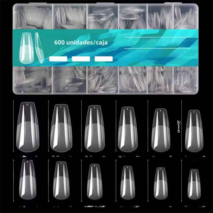 600pcs Declaraciones De Uñas Postizas De Estilo Europeo Mate Semi Mate Sin Necesidad De Pulido Tamaño M Directo Sin Triturado - 1