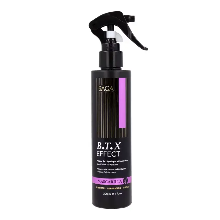 Bellas Extensiones- Saga Pro B.T.X Effect Mascarilla 200 ml. Mascarilla líquida para cabello fino. Mascarilla líquida densificadora, triplica la densidad y el diámetro del cabello, aportando a su vez vitalidad, volumen y fuerza. Formulado con colágeno - 1