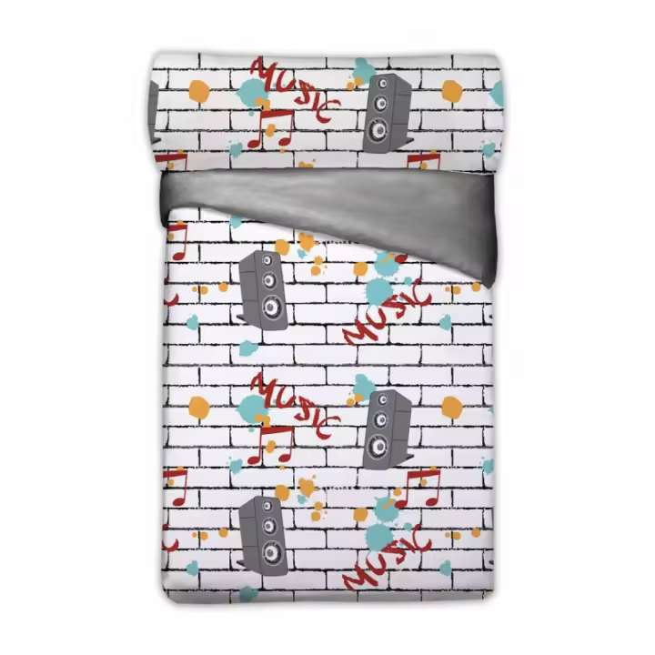 Hosteline - Juego de funda nórdica Hosteline YOUNG Gris Cama de 90 3 Piezas - 1