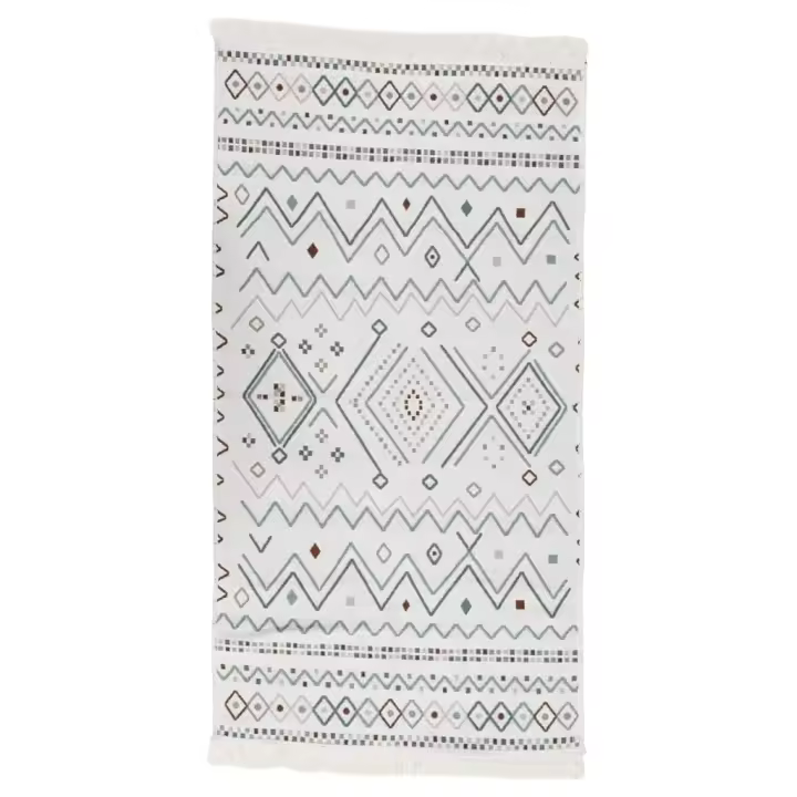 vidaXL Alfombra de algodón beige y azul Dimensiones 120 x 180 cm,  160 x 230 cm,  y mas Alfombras de área  Alfombra de Piso para Sala de Estar Dormitorio Habitación Salón - 1