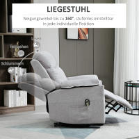 Sillón TV Eléctrico con Asistencia vertical Reclinable 1 Motor Función de inclinación Bolsillos laterales Bolsillo para Mando a Distancia Núcleo de Muelles de Bolso Tapizado gris, Estilo Moderno, Tecnología, Experiencia inteligente, 15 °-160 ° infinitame - details 2
