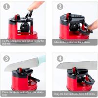 Afilador Portátil Para Cuchillos De Cocina Adecuado Para La Mayoría De Los Tipos De Hojas Profesionales De Afilar Cuchillos Herramienta De Afilado De Cuchillos (Rojo, Azul) - details 4