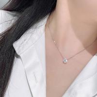 Collar de plata de ley 925 para mujer con solitario de circonita cúbica, joyería fina para regalar - details 0