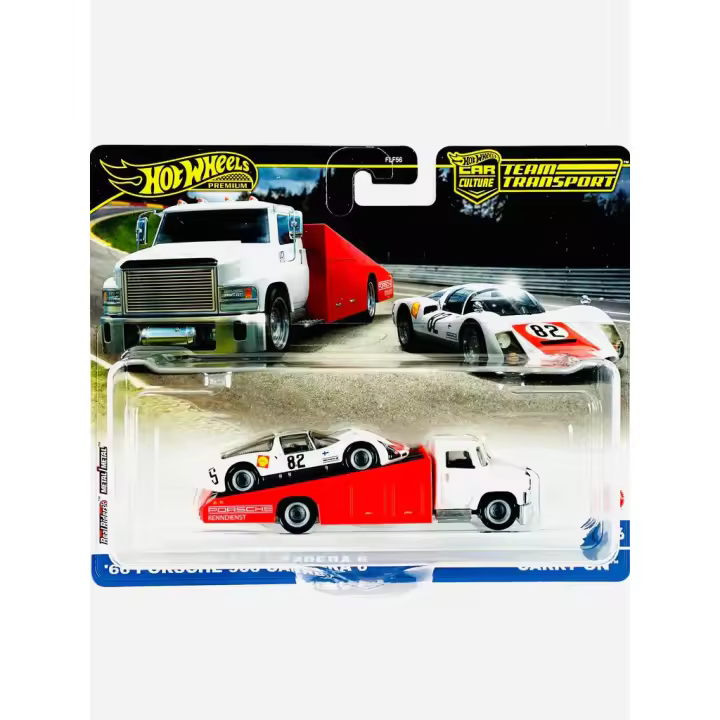 Hot Wheels Team Transport '66 Porsche 906 Carrera 6 + Carry On 1/64 - 1
