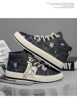 Zapatos De Lona Para Hombre Con Cordones Estilo Clásico Casual Altas Mocasines De Caminar Juvenil Rundown Para Cricket - details 6