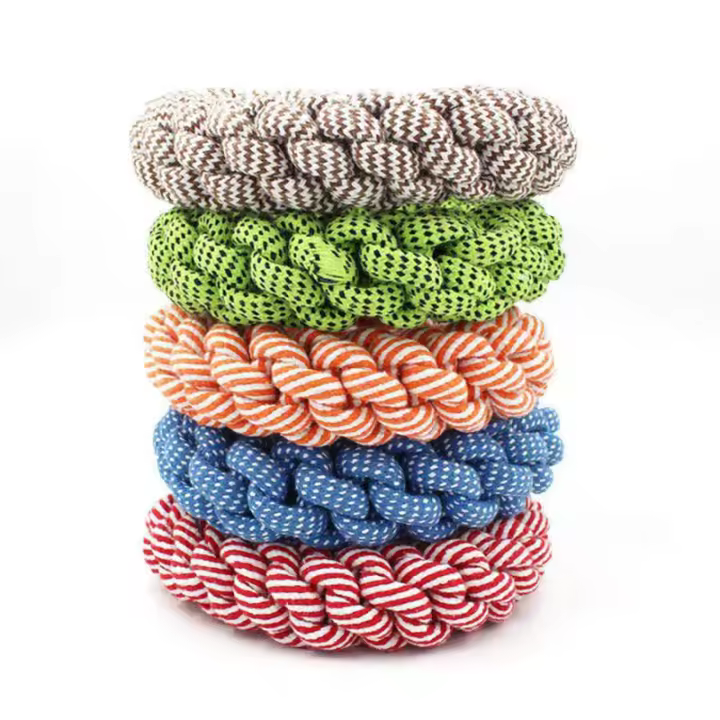 Juguete Para Perros Grande Diametro 17CM Resistente Mordida Redondo De Cuerda Juguete Para Masticar Para Perros Medianos Y Grandes Accesorios Para Golden Retriever Weimaraner - 1
