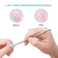 Doble Cabeza Pusher De Cutícula Herramienta De Eliminación De Uñas De Gel Limpieza De Suciedad Y Piel Muerta Herramienta De Manicura De Acero Inoxidable - details 5