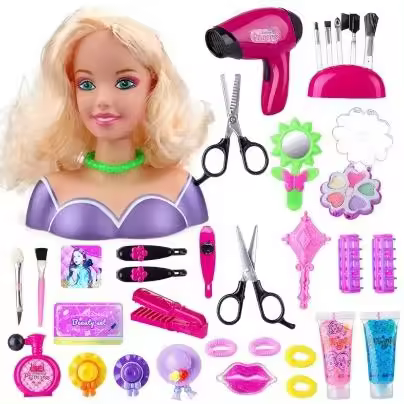 Muñeca de medio cuerpo para niños, juguete de peluquería, modelo de simulación, cabello trenzado, maquillaje, casa de juego, juguetes para niñas (2025 nuevo) - 1