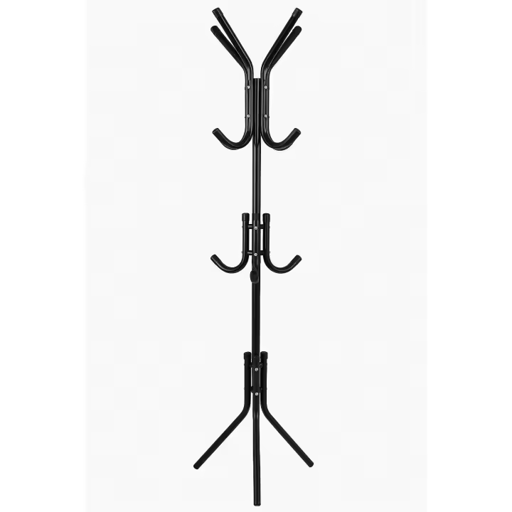 Ruhhy, Perchero Metálico de Pie Color Negro, blanco con 12 Ganchos, Diseño Moderno, Estable y Resistente para Entrada, Dormitorio, Oficina o Recibidor – Fácil Montaje sin Herramientas – Estructura de Alta Calidad – 175 cm de Altura - 1