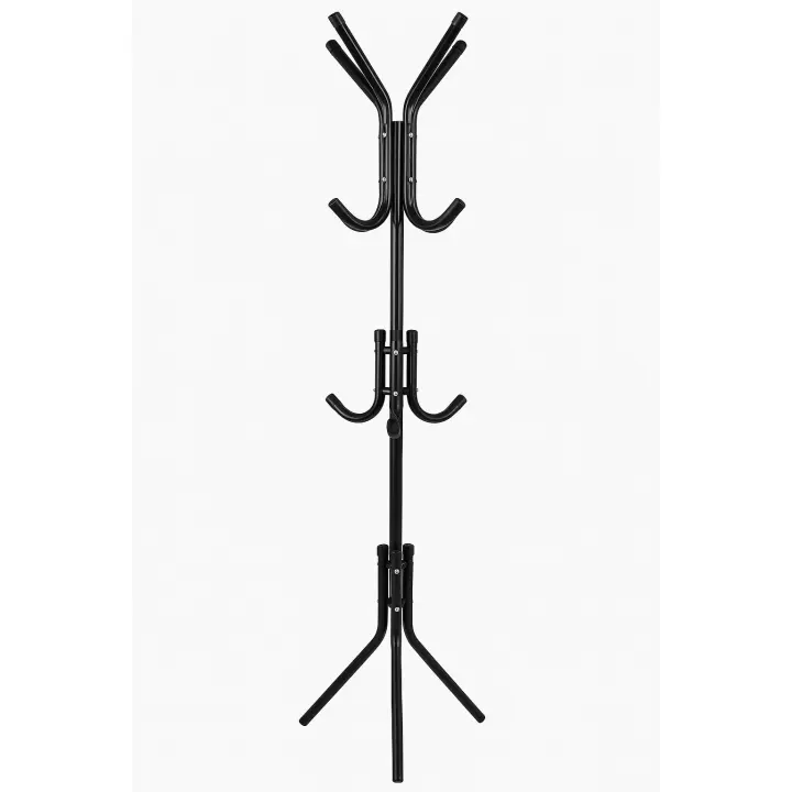 Ruhhy, Perchero Metálico de Pie Color Negro, blanco con 12 Ganchos, Diseño Moderno, Estable y Resistente para Entrada, Dormitorio, Oficina o Recibidor – Fácil Montaje sin Herramientas – Estructura de Alta Calidad – 175 cm de Altura - 1
