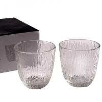 LA MEDITERRÁNEA Set 12 Vasos de cristal 300ml "ODIEL", tacto relieve, alta calidad, resistente y durabilidad, cristal grueso - details 1