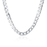 Collar De Plata Clásico Para Hombres 20/24 Pulgadas Cadena De 8MM Joyería De Lujo Para Bodas Y Regalos De Navidad - details 0