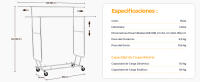 Burro Ropa Resistente Perchero de Pie con Ruedas para Vestidor 106 x 55.6 x 139-164 cm Capacidad de Carga Máx. de 113kg - details 6