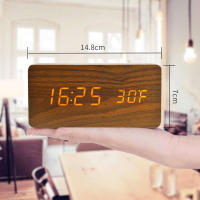Reloj De Alarma Digital De Madera Con Pantalla LED Y Temperatura Reloj De Escritorio Moderno Para Oficina Y Habitación - details 7