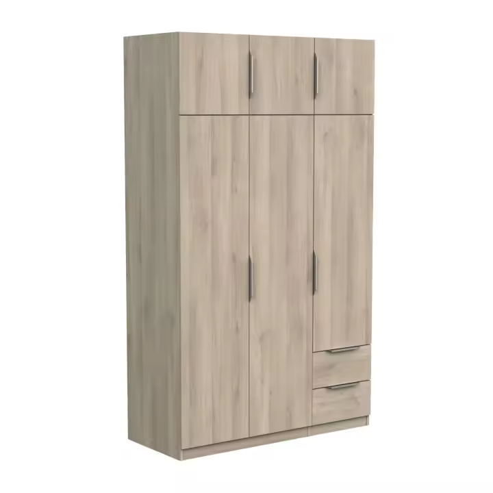Armario Dormitorio Ghost 6 puertas y 2 cajones Melamina Color Roble Kronberg 120x51 cm - 1
