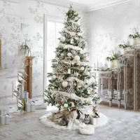Arbol de Navidad con Nieve, Tipo Acebo Muy Frontoso Nevado, de 150cm con 442 Ramas, 180cm con 727 Ramas, 210cm con 1065 Ramas - details 0