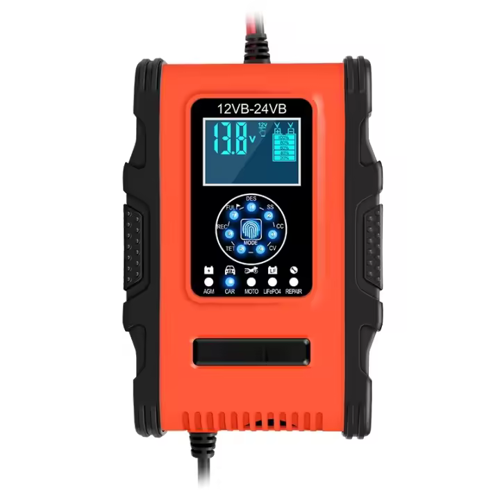 Cargador De Batería Para Coche 12V 24V Pulso Reparación Para Motocicleta Batería AGM Profunda GEL EFB Plomo-Acidez Digital LCD Display - 1