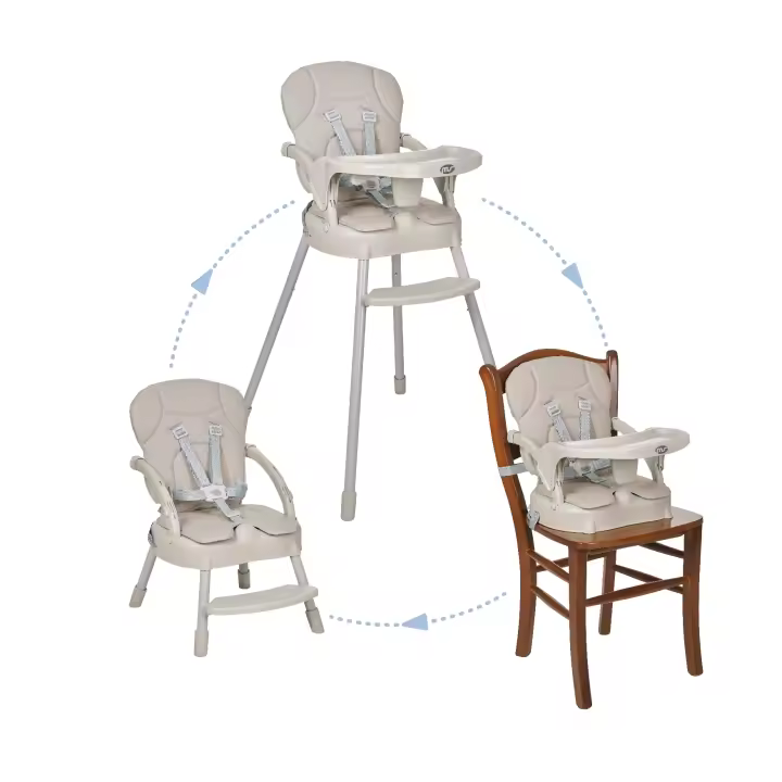 MS - Trona para bebe Belly convertible en alzador y en silla- 3 en 1- Trona plegable MS con asiento acolchado - 1