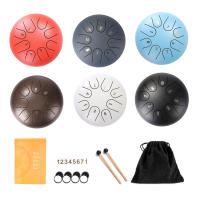 Steel Tongue Drum De 6 Pulgadas Con 8 Notas Instrumento De Percusión Portátil Para Aliviar El Estrés Regalo Musical Para Principiantes Y Jugadores De Drum - details 3