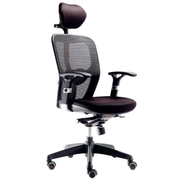 Silla Ergonómica Boston Negra con cabezal de Euromof - 1
