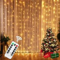 Cortina De Luces LED USB 6x3M Para Navidad Y Fiestas 2024 Con Control Remoto 8 Modos Decoración Para Jardín Casa Bodas - details 1