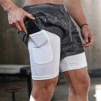 Shorts De Entrenamiento De Verano Para Hombres 2 En 1 Secado Rápido Compresión Shorts De Playa Al Aire Libre Multiple Colores - details 17