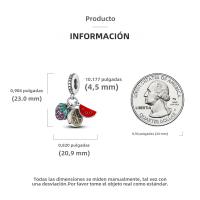 Encanto De Colgante De Árbol De Familia Platinado En Plata Para Pulsera De Bangle Y Collar DIY Regalo Con Doble Vuelo Aéreo - details 43