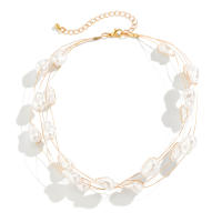 Collar De Moda Elegante Multicapa Imitación Perla Barroca Para Mujer Ingemark Collar Clavícula Kpop Joyería De Boda Aesthetic - details 0