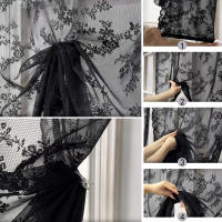 Cortinas Blancas De Encaje Transparentes Con Clip Para Cocina Y Dormitorio Estilo Elegante Florales Filtración De Luz Decorativas Para Sala De Estar Y Comedor - details 3
