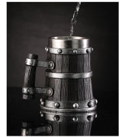 Botella De Agua Vikinga Original De Madera Y Acero Inoxidable Taza De Café Y Vino Gran Tamaño Eco-amigable Retro Lujo - details 9