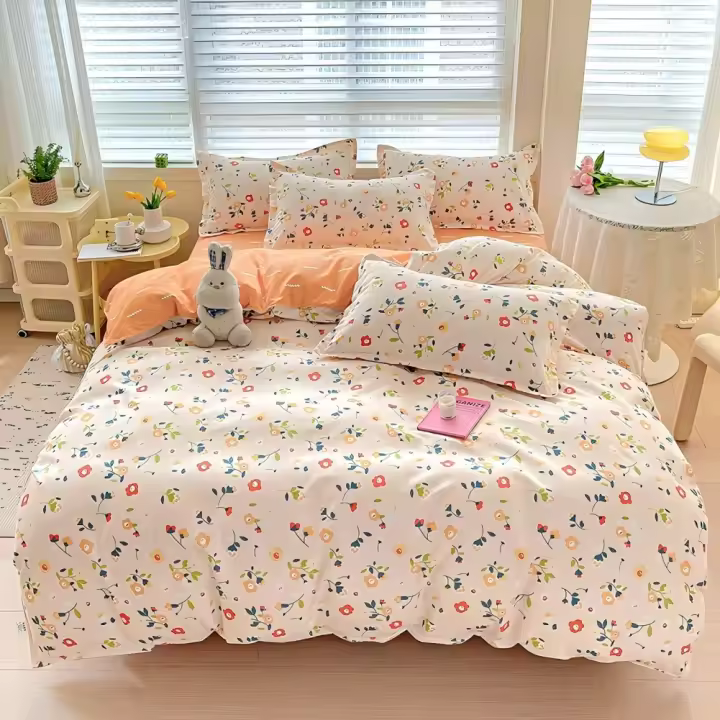 Juego de Funda Nórdica 4 Piezas de Algodón Alta Calidad Juego de Ropa de Cama- Dibujo Elegante - Varios Tamaños Disponibles - 1