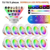 Spotlight LED RGB 10W Dimmable Revestimiento De Techo Control Voice Para Alexa Google Home 85-265V Para Foyer - details 1