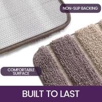 Alfombra Baño Antideslizante, Alfombras de Baño Absorbente,Alfombra De Baño Lavable in Máquina with Microfibras Suaves de Agua para Baño, Ducha y Baño (40x60 cm,Beige) - details 4