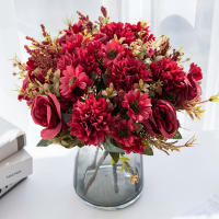 1PC Arco De Pekín En Silicio Artificial Para Decoración De Hogar Boda Navidad Jardín Flores Artificiales Rosas Y Esterillas - details 11