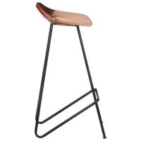 vidaXL Taburetes de cocina 4 unidades cuero auténtico marrón - details 3